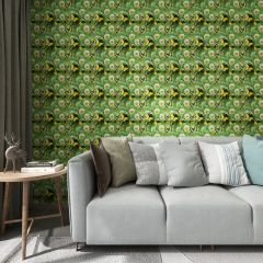 Butterflies Dandelions Fabric Wallcovering Seamless Wallpaper Wall Decoration WCV-0036