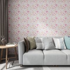 Watercolor Hearts Love Fabric Wallcovering Seamless Wallpaper Wall Decoration WCV-0040