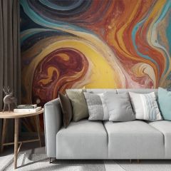 Swirl Pattern Nature Fabric Wallcovering Seamless Wallpaper Wall Decoration WCV-0041