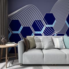 Blockchain Abstract Pattern Fabric Wallcovering Seamless Wallpaper Wall Decoration WCV-0042