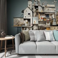 Mysterious Room House Fabric Wallcovering Seamless Wallpaper Wall Decoration WCV-0046