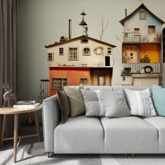 Surreal Treehouse Fabric Wallcovering Seamless Wallpaper Wall Decoration WCV-0047