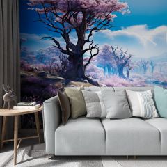 River Trees Fabric Wallcovering Seamless Wallpaper Wall Decoration WCV-0058