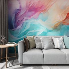 Colorful Abstract Smoke Fabric Wallcovering Seamless Wallpaper Wall Decoration WCV-0059