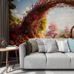 Secret Garden Fabric Wallcovering Seamless Wallpaper Wall Decoration WCV-0060