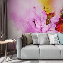 Leaves Nature Art Fabric Wallcovering Seamless Wallpaper Wall Decoration WCV-0063