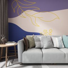 Flower Floral Natural Fabric Wallcovering Seamless Wallpaper Wall Decoration WCV-0065