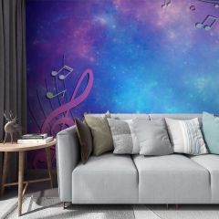 Music Audio Entertainment Fabric Wallcovering Seamless Wallpaper Wall Decoration WCV-0069