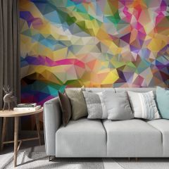 Colorful Polygon Fabric Wallcovering Seamless Wallpaper Wall Decoration WCV-0070