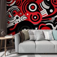 Geometric Shapes Pattern Fabric Wallcovering Seamless Wallpaper Wall Decoration WCV-0080