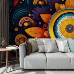 Ornate Abstract Pattern Fabric Wallcovering Seamless Wallpaper Wall Decoration WCV-0081