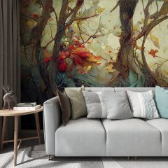 Mysterious Forest Fabric Wallcovering Seamless Wallpaper Wall Decoration WCV-0082