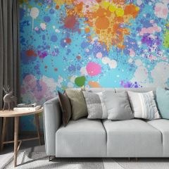 Colorful Inkblots Fabric Wallcovering Seamless Wallpaper Wall Decoration WCV-0084