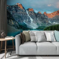 Alberta Canada Lake Fabric Wallcovering Seamless Wallpaper Wall Decoration WCV-0087