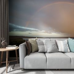 Rainbow Coast Sunset Fabric Wallcovering Seamless Wallpaper Wall Decoration WCV-0089