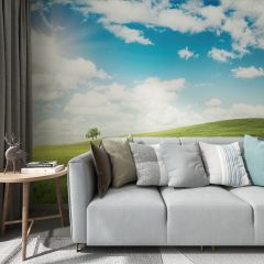 Field Beautiful Floral Fabric Wallcovering Seamless Wallpaper Wall Decoration WCV-0092