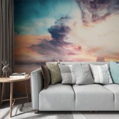 Balloon Sea Clouds Fabric Wallcovering Seamless Wallpaper Wall Decoration WCV-0103