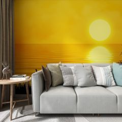 Lake Water Sunset Fabric Wallcovering Seamless Wallpaper Wall Decoration WCV-0110