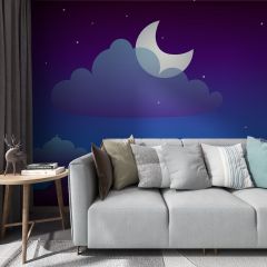 Midnight Twilight Light Fabric Wallcovering Seamless Wallpaper Wall Decoration WCV-0113