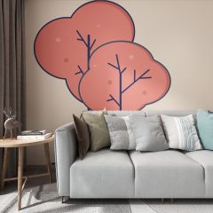 Park Trees Nature Fabric Wallcovering Seamless Wallpaper Wall Decoration WCV-0114