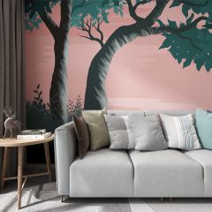 Landscape Nature Sky Fabric Wallcovering Seamless Wallpaper Wall Decoration WCV-0116