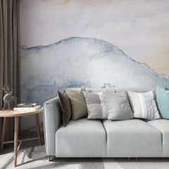 Watercolor Landscape Sunset Fabric Wallcovering Seamless Wallpaper Wall Decoration WCV-0117