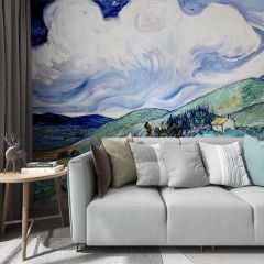 Rural Grassland Manor Fabric Wallcovering Seamless Wallpaper Wall Decoration WCV-0119