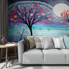 Nature Whimsical Art Fantasy Artwork Fabric Wallcovering Seamless Wallpaper Wall Decoration WCV-0127