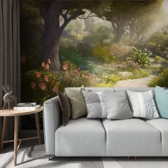 Botanical Garden Fabric Wallcovering Seamless Wallpaper Wall Decoration WCV-0130