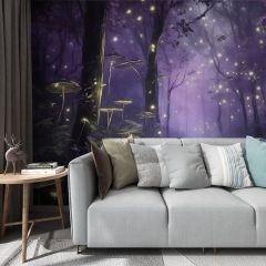 Trees Forest Fabric Wallcovering Seamless Wallpaper Wall Decoration WCV-0131