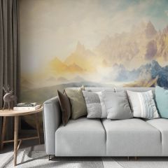 Mysterious Mountain Peaks Fabric Wallcovering Seamless Wallpaper Wall Decoration WCV-0140
