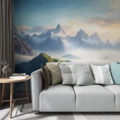 Mystery Mountains Fabric Wallcovering Seamless Wallpaper Wall Decoration WCV-0142