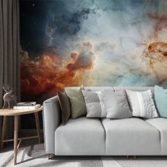 Mysterious Colorful Nebula Fabric Wallcovering Seamless Wallpaper Wall Decoration WCV-0145