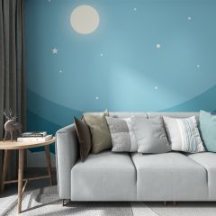 Space Rocket Night Fabric Wallcovering Seamless Wallpaper Wall Decoration WCV-0149