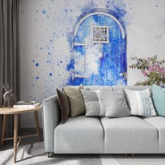 Drawing Door Flowers Fabric Wallcovering Seamless Wallpaper Wall Decoration WCV-0162