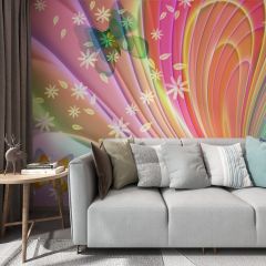 Watercolor Abstract Waves Fabric Wallcovering Seamless Wallpaper Wall Decoration WCV-0199