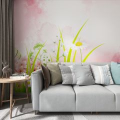 Watercolor Flowers Hydrangea Fabric Wallcovering Seamless Wallpaper Wall Decoration WCV-0202