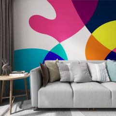 Colorful Geometric Shapes Fabric Wallcovering Seamless Wallpaper Wall Decoration WCV-0209