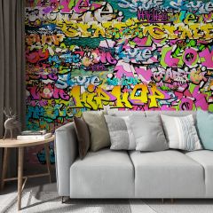 Hip Hop Text Fabric Wallcovering Seamless Wallpaper Wall Decoration WCV-0216