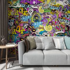 Hip-Hop Artistic Characters Fabric Wallcovering Seamless Wallpaper Wall Decoration WCV-0219