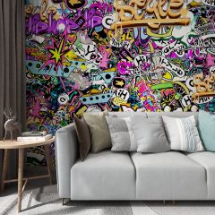 Colorful Symbol Splatted Paint Fabric Wallcovering Seamless Wallpaper Wall Decoration WCV-0221