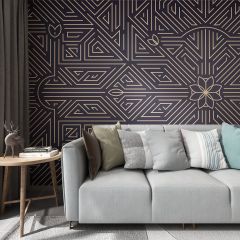 Gatsby Style Flower Lines Fabric Wallcovering Seamless Wallpaper Wall Decoration WCV-0245