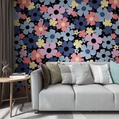 Colorful Petals Fabric Wallcovering Seamless Wallpaper Wall Decoration WCV-0253