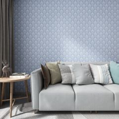 Ornate Rococo Style Leaf Fabric Wallcovering Seamless Wallpaper Wall Decoration WCV-0261