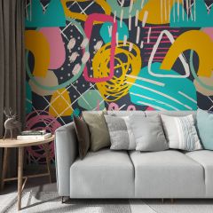 Abstract Geometric Patterns Fabric Wallcovering Seamless Wallpaper Wall Decoration WCV-0268