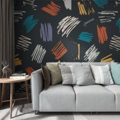 Colorful Elegant Spiral Fabric Wallcovering Seamless Wallpaper Wall Decoration WCV-0269
