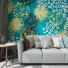 Lines Bubbles Light-Spot Fabric Wallcovering Seamless Wallpaper Wall Decoration WCV-0276