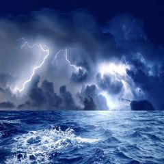 Thunder And Lightning Photography Scenery Backdrop Ocean Theme Banner YMY-059