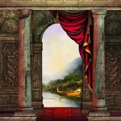 Outside Views Photography Scenery Backdrop Arches or Pillars Theme Banner YMY-069