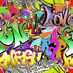 Colorful Graffiti Photography Scenery Backdrop Graffiti Theme Banner YMY-080